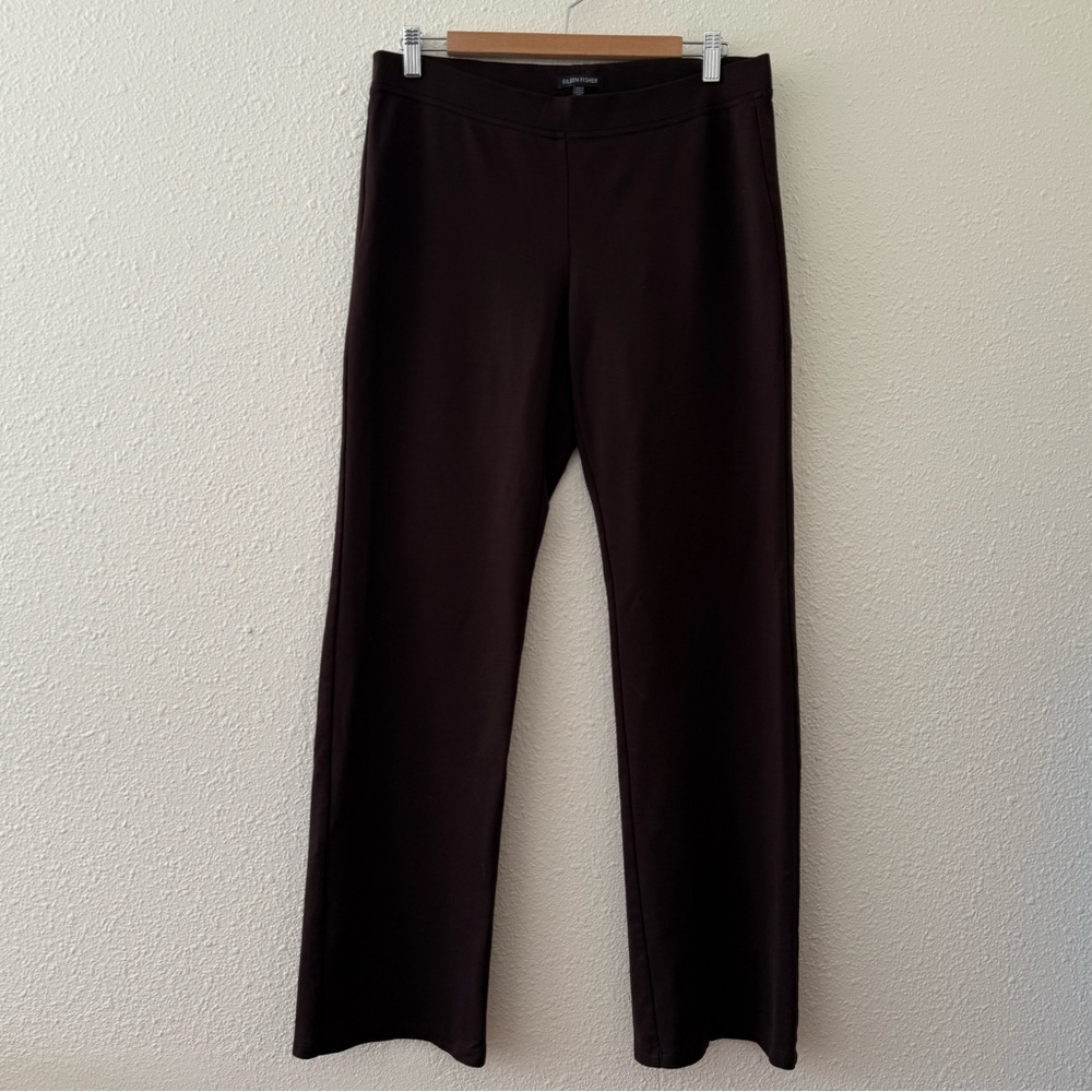 Eileen Fisher Knit Wide Leg Pant in Brown